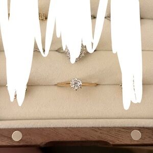 Antique/vintage solid gold engagement ring solitaire old cut 10kt gold